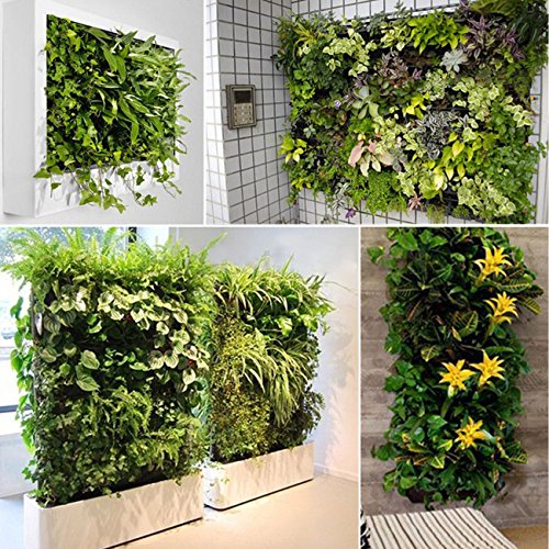 Ogrmar 64 Pockets Vertical Wall Garden Planter Plant Grow Bag for Flower Vegetable for Indoor/Outdoor (64 Pockets, Black)