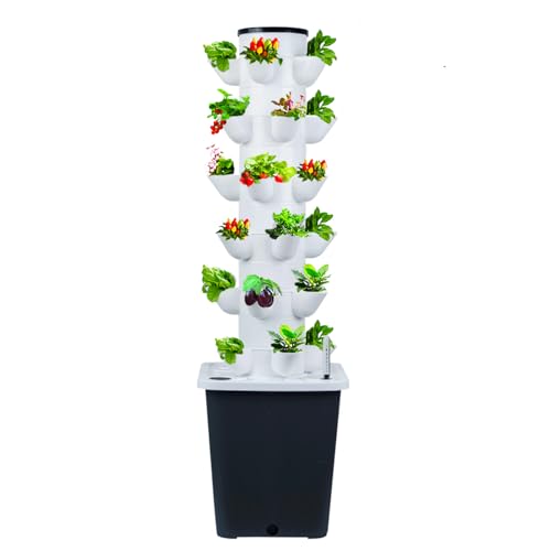 Hydroponics Growing System 30-Plant Sites Vertical Garden Planter Indoor Smart Garden Kit with Pump and Movable Water Tank Vegetable Plant Gift for Gardening Lover