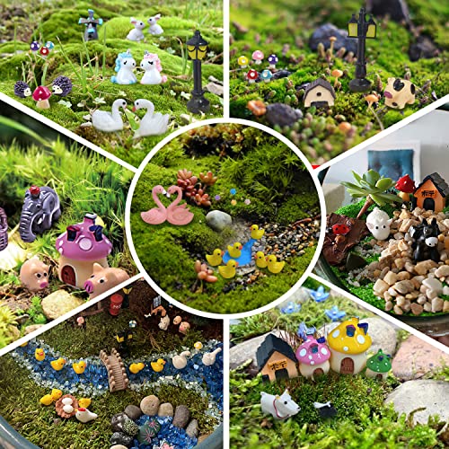 Dracarys Selected 100 Pcs Fairy Garden Accessories, Fairy Garden Kit, Miniature Figurines, Micro Landscape Ornaments Kit, Garden DIY Animals, Environmental Resin, Forest Encounters